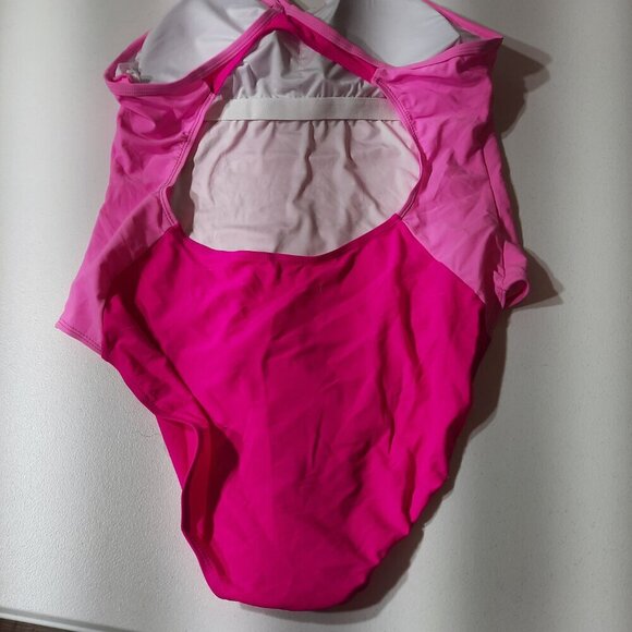 Elegant Pink One-Piece Bathing Suit with Tummy Control - Picture 2 of 5